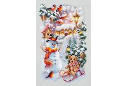 Набор для вышивания Чудесная игла Веселая зима, 17x27 см, арт. 110-951