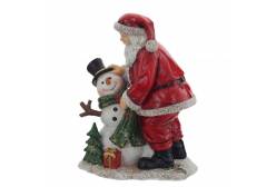 Фигурка декоративная Дед Мороз со снеговиком, 16х8х19 см